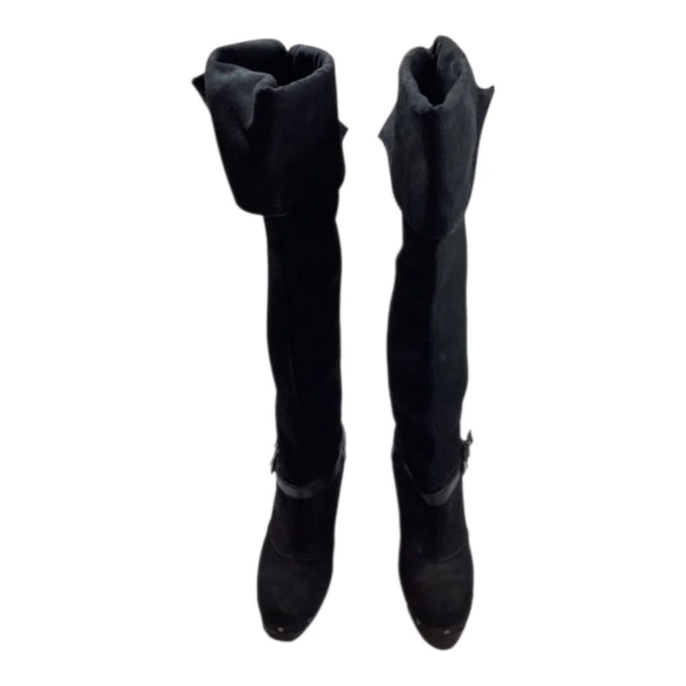 Rachel Roy Rfenkala Suede Boots Size 7 Black